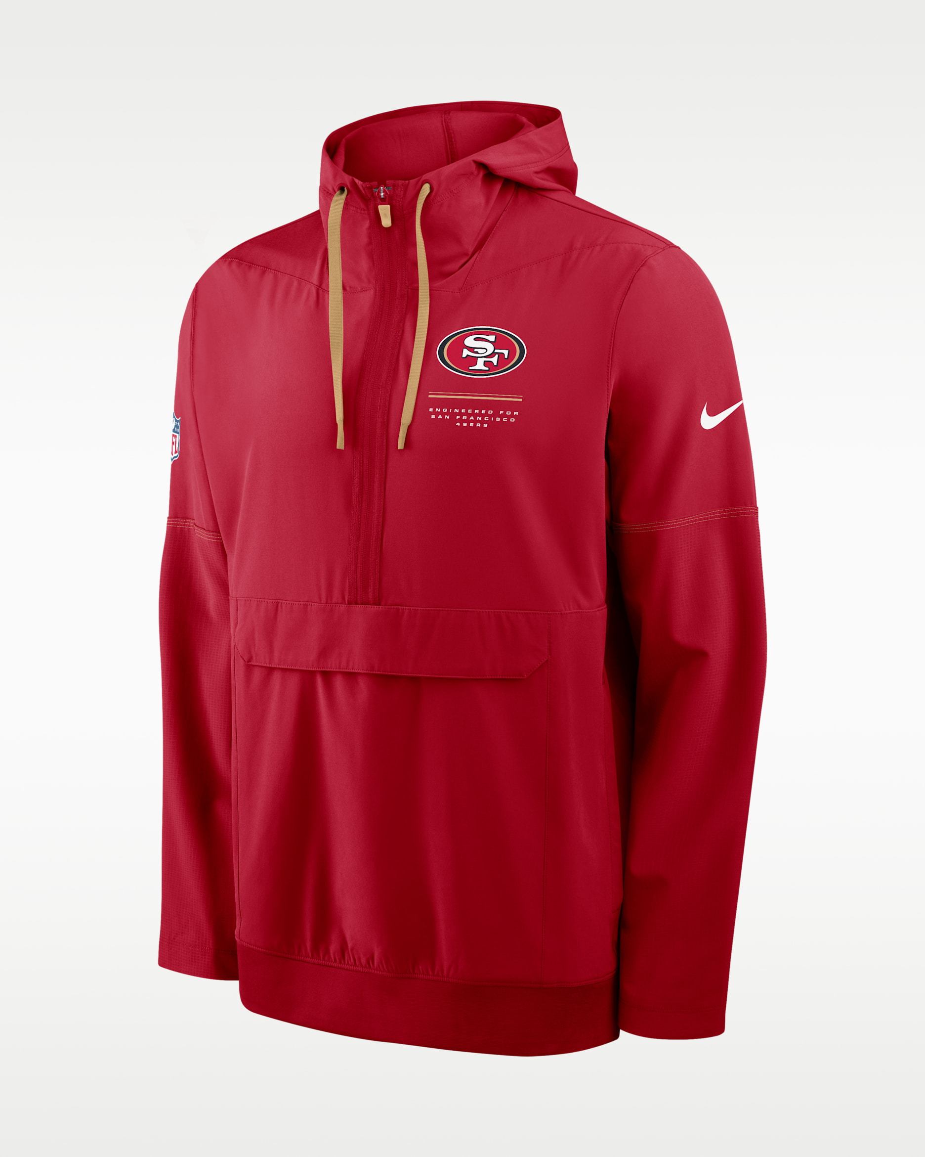 San Francisco 49ers Sideline Anorak Men's Nike NFL 1/2-Zip Hooded